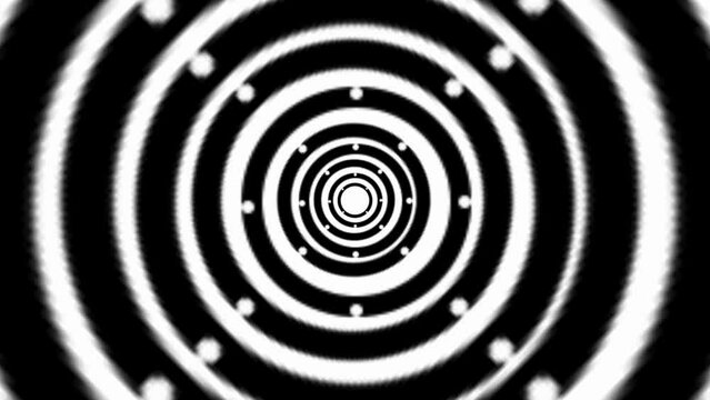 Animation of white dots on black circles