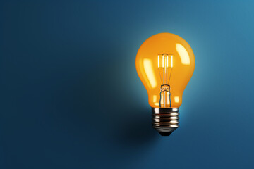 light bulb on blue background