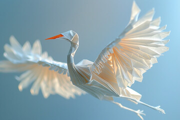 white heron ardea cinerea - Powered by Adobe
