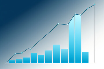 business graph with arrow