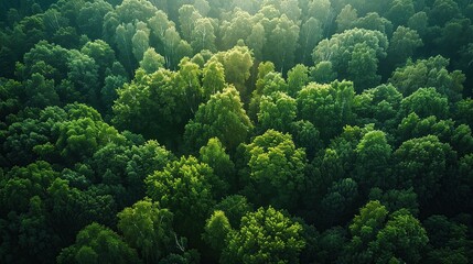 A bird's-eye view of a green forest source of clean, oxygen-rich air.