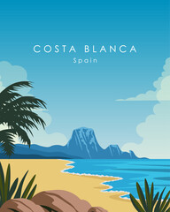 Fototapeta na wymiar Costa Blanca Spain travel poster