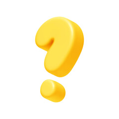Symbols Question mark ?. Sign yellow color. Realistic 3d design in cartoon style. Isolated on white background. vector illustration