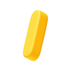 letter I. letter sign yellow color. Realistic 3d design in cartoon style. Isolated on white background. vector illustration