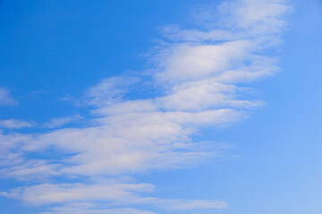 Stratocumulus clouds in a blue sky