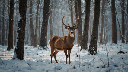 deer in the snow