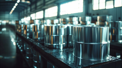 Metal cylinders in an industrial setting