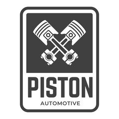 Automotive piston workshop logo design modern badge style custom car service engine tune up logo.