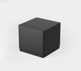 Black Rectangular Box, Dark Candle Box packaging, 3d Rendered isolated on light background