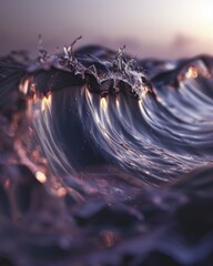 abstract water wave ripple in purple colour scheme ocean wave closeup fluid texture surface in storm