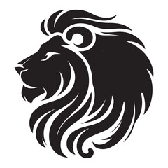 Fototapeta premium a black and white Vector of a lion head