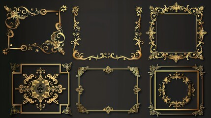 gold luxury frame concept, gold luxury frame, realistic gold luxury frame