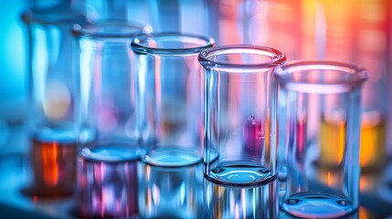 Medical test tubes in laboratory, depicting scientific and medical research concepts