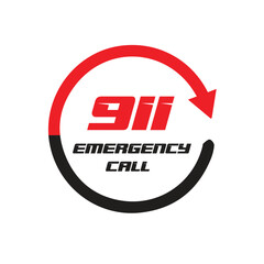911 emergency call service icon. Vector illustration