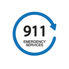 911 emergency call service icon. Vector illustration