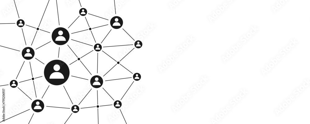 Fototapete Network structure connection technology background template vector. Global wireless server communication system. Team social linked global digital database.