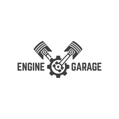 Automotive piston workshop logo design modern badge style custom car service engine tune up logo.