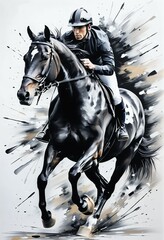 Horse, abstraction. Digital art. Interior decoration, images to print for wall decoration