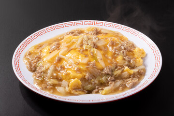 白菜とひき肉のたまごあんかけご飯