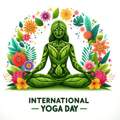 International Yoga Day background wallpaper illustration. Yoga background wallpaper.