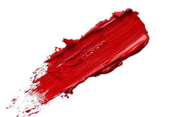 red lipstick smudge isolated on white background, png