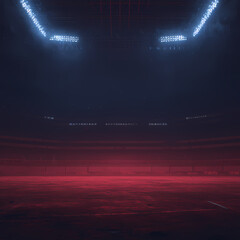 Abstract Grime Overlay on a Brightly Lit Empty Stadium, Captivating and Mysterious Atmosphere