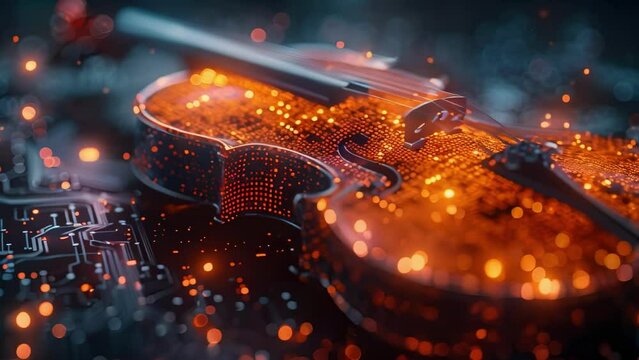 Symphony of Cyberspace: Quantum Harmonies. Concept Virtual Reality, Computer Programming, Artificial Intelligence, Cybersecurity, Quantum Computing