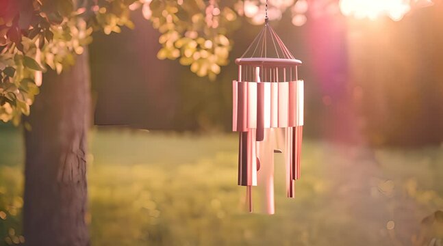 Wind chime with sun ray
