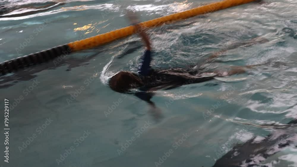 Canvas Prints Cute preschool child, sweet boy, swimming in swimming pool