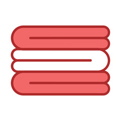 Towel red line filled icon