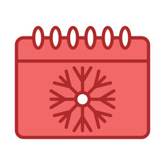 Calendar red line filled icon