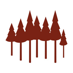 Pine forest icon. Flat style. Silhouette of tree and forest illustration design. Plant and nature design elements. Natural background elements for your design needs.