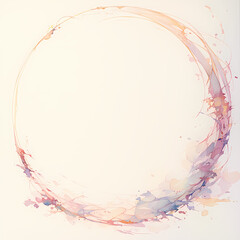 Vibrant Watercolor Circle with Creative Border, Ideal for Graphic Design and Advertisement Applications