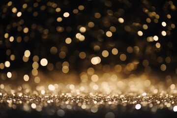 A mesmerizing display of golden bokeh lights, creating a beautiful abstract backdrop. Abstract Golden Bokeh Lights on Dark Background