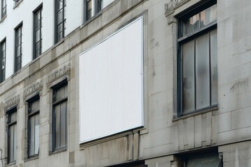 Fototapeta na wymiar Blank white billboard window urban city.