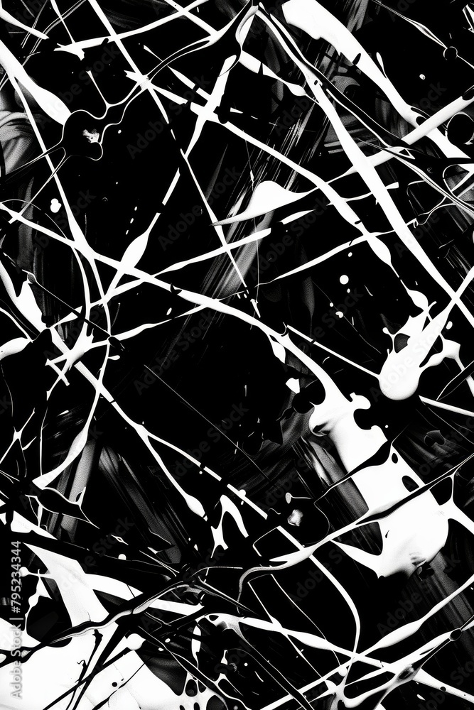 Poster Abstract composition featuring intricate black patterns on a white background, crafting a visual melody