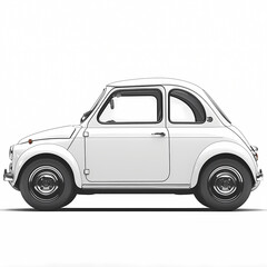 Striking 3D Rendition of Classic White Compact City Car – Perfect for Advertisements & Promotions