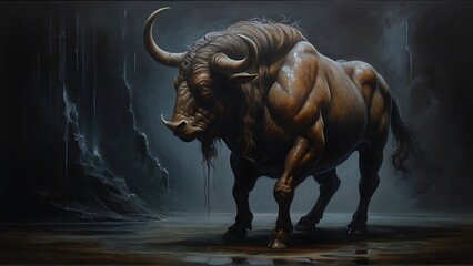 Astral Enigma: The Enigmatic Minotaur on Canvas