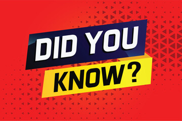 Obraz premium Did you know ? word concept vector illustration and 3d style, landing page, template, ui, web, mobile app, poster, banner, flyer, background, gift card, coupon, label, wallpaper