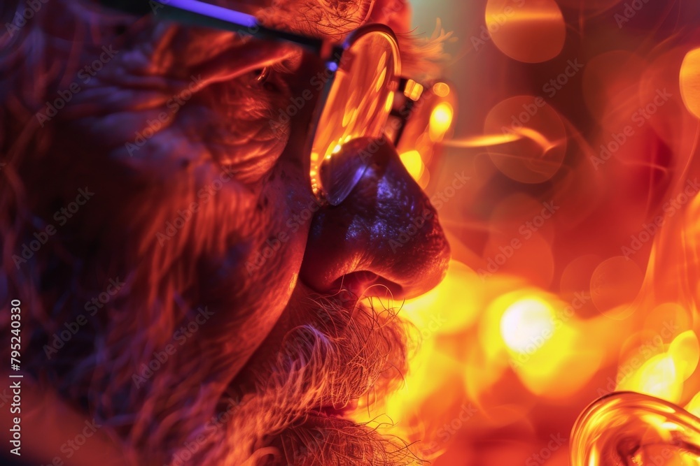 Aufkleber This image captivates with swirling abstract patterns and sparkling bokeh effects in vibrant red hues
