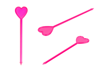 set skewer for appetizer, plastic skewer for canapes isolated from background