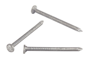 set nail, carpenter's iron nail isolated from background	