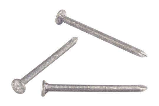 set nail, carpenter's iron nail isolated from background	