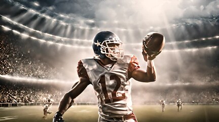 American football player vector watercolor painting - Powered by Adobe