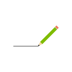 The pencil draws a long straight line. © Siarhei
