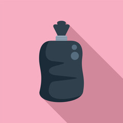 Obraz premium Full trash plastic bag icon flat vector. Urban ecological. Package junk