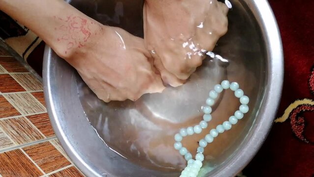 Islamic treatment to remove black magic, voodoo, negative energy or entities, Satan etc. Making of holy water called ruqyah water for drinking and showering to be cured from spiritual disease and loss