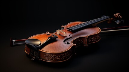 Vintage Wooden Violin: An Isolated Symphony of Musical Art and Sound.