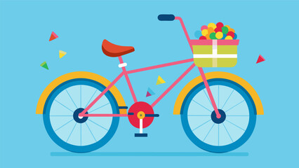 Fototapeta premium A bicycleshaped pinata filled with candy and small prizes ready to be broken in celebration.