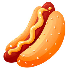 Tasty hot dog with mustard